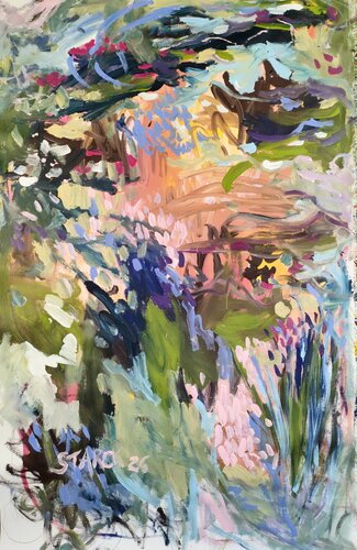 Resting in the sunny garden de Emily Starck, Pintura a la venta en Singulart