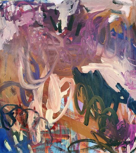 Swimming with the fishes van Emily Starck, Schilderij te koop op Singulart