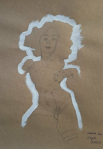 Étude Schiele 3 van Emily Starck, Werk op papier te koop op Singulart