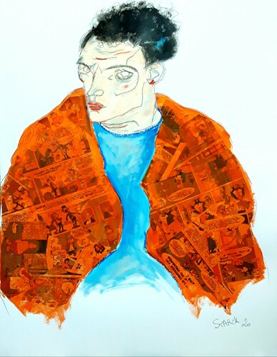 Série Egon Schiele 4 oeuvres by Emily Starck, 종이 for Sale on Singulart