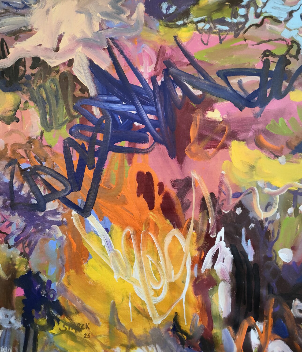 The blue vibration Emily Starck Original painting for sale