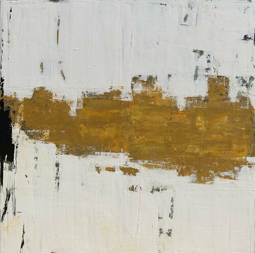 Gold on White Interlude di Flavia Birsan, Pittura in vendita su Singulart