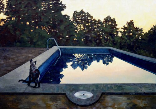 "Swimmingpool 5 h a.m." di Carolin Beyer, Pittura in vendita su Singulart