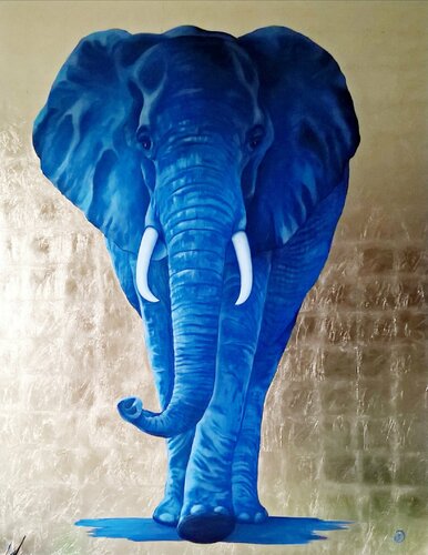 Elephant d'Afrique . Loxodonta van Sabine Ducarn, Schilderij te koop op Singulart