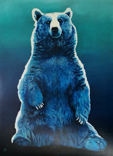 Big Blue Brown Bear von Sabine Ducarn, Malerei kaufen auf Singulart