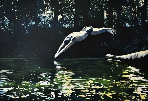 Le plongeon van Sabine Ducarn, Schilderij te koop op Singulart