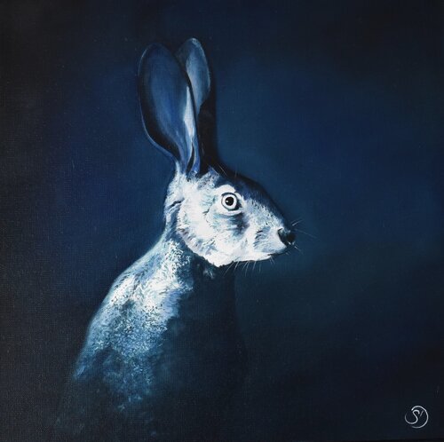 Un Lièvre, pas mièvre van Sabine Ducarn, Schilderij te koop op Singulart