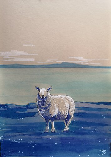 Le mouton bleu van Sabine Ducarn, Tekening te koop op Singulart