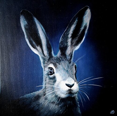 le lièvre von Sabine Ducarn, Malerei kaufen auf Singulart