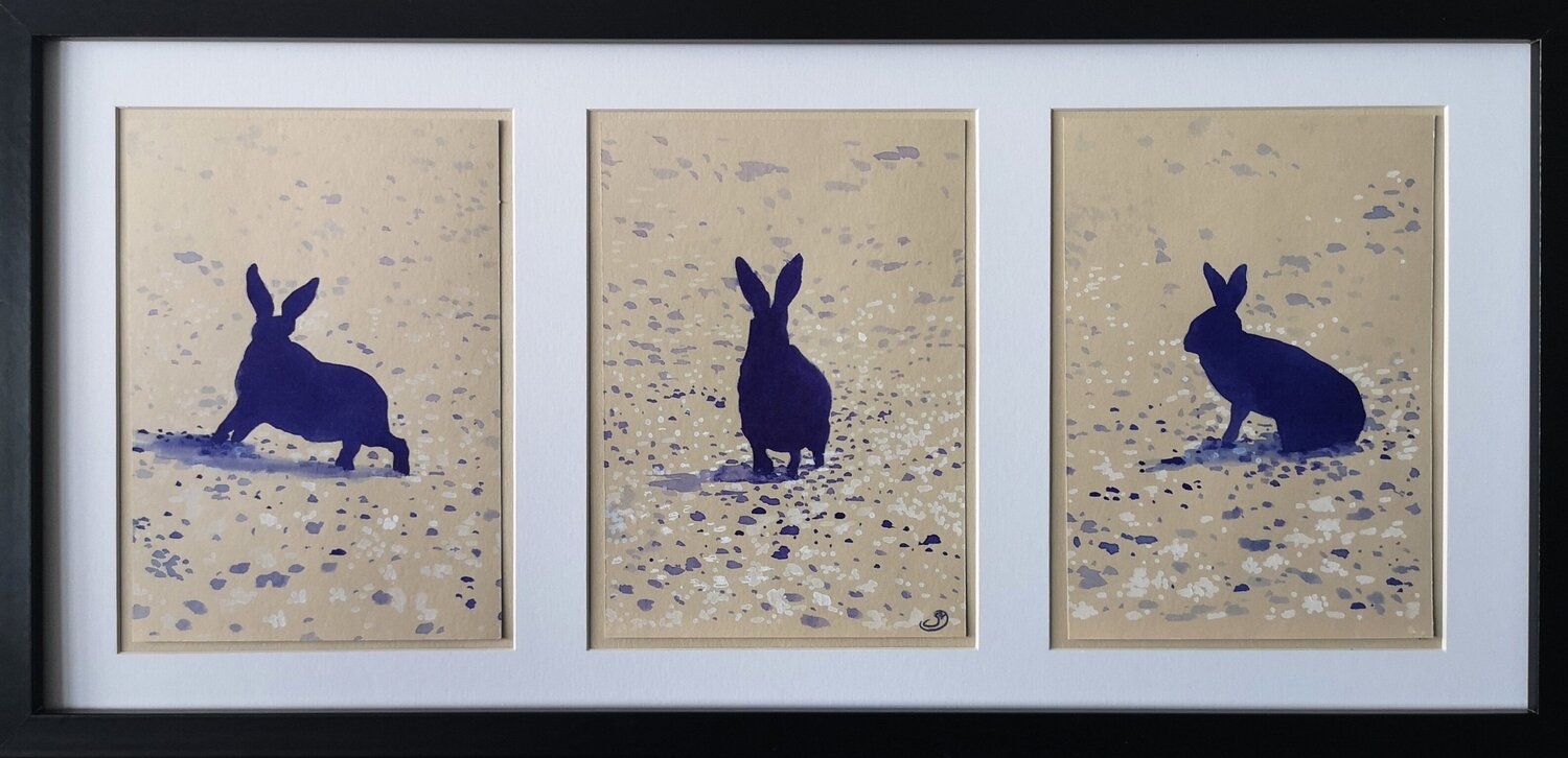 3 lapins qui jouent Sabine Ducarn