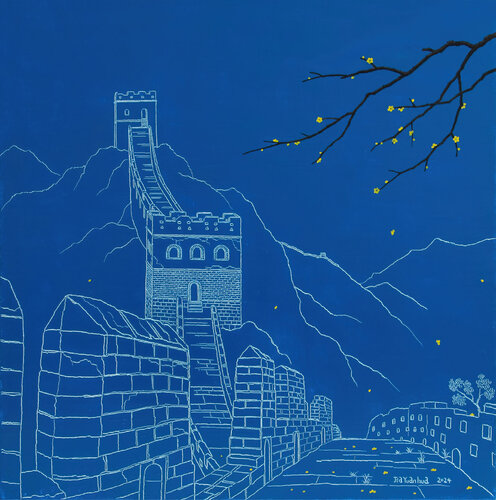 Night on the Great Wall by Jia Yuan Hua, Painting for Sale on Singulart