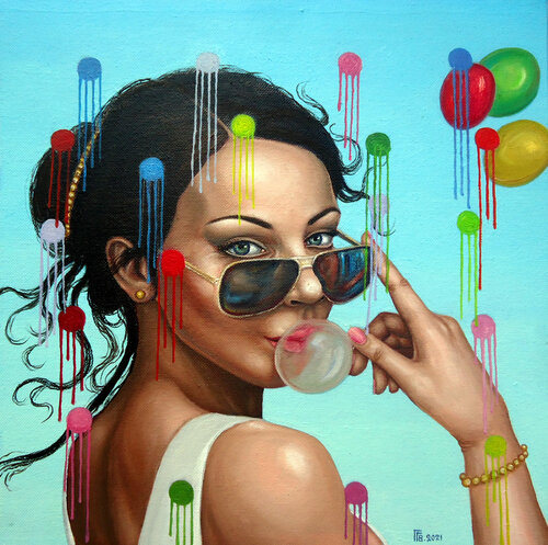 "Mischievous II" van Grigor Velev, Schilderij te koop op Singulart