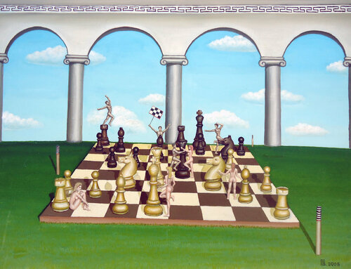 "Chess" par Grigor Velev, Peinture en vente sur Singulart