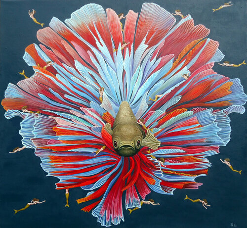 "Mermaids III" van Grigor Velev, Schilderij te koop op Singulart