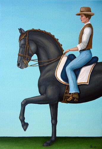 "Congruent Equestrian" van Grigor Velev, Schilderij te koop op Singulart