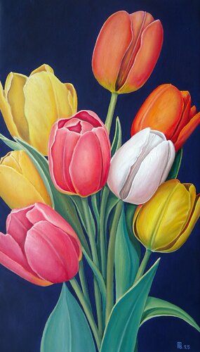 "Tulip Symphony II" van Grigor Velev, Schilderij te koop op Singulart