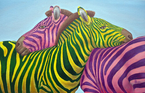 "Two Of A Hue" de Grigor Velev, Pintura a la venta en Singulart