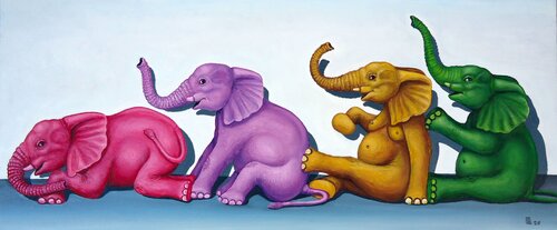 "Joyful Giants" by Grigor Velev, Painting for Sale on Singulart
