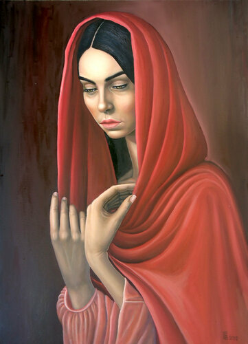 "Gentle Red" di Grigor Velev, Pittura in vendita su Singulart