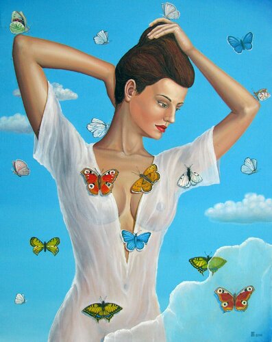"Butterflies I" di Grigor Velev, Pittura in vendita su Singulart