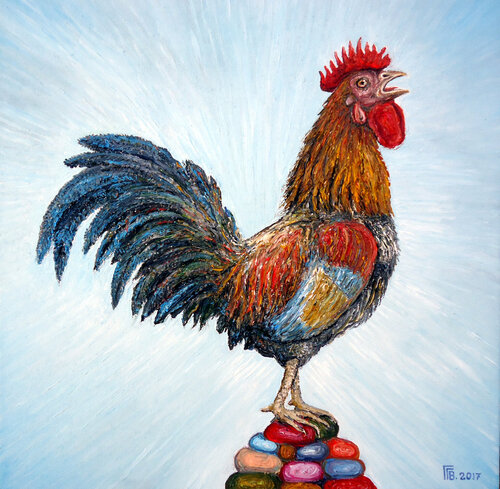 "Rooster" par Grigor Velev, Peinture en vente sur Singulart