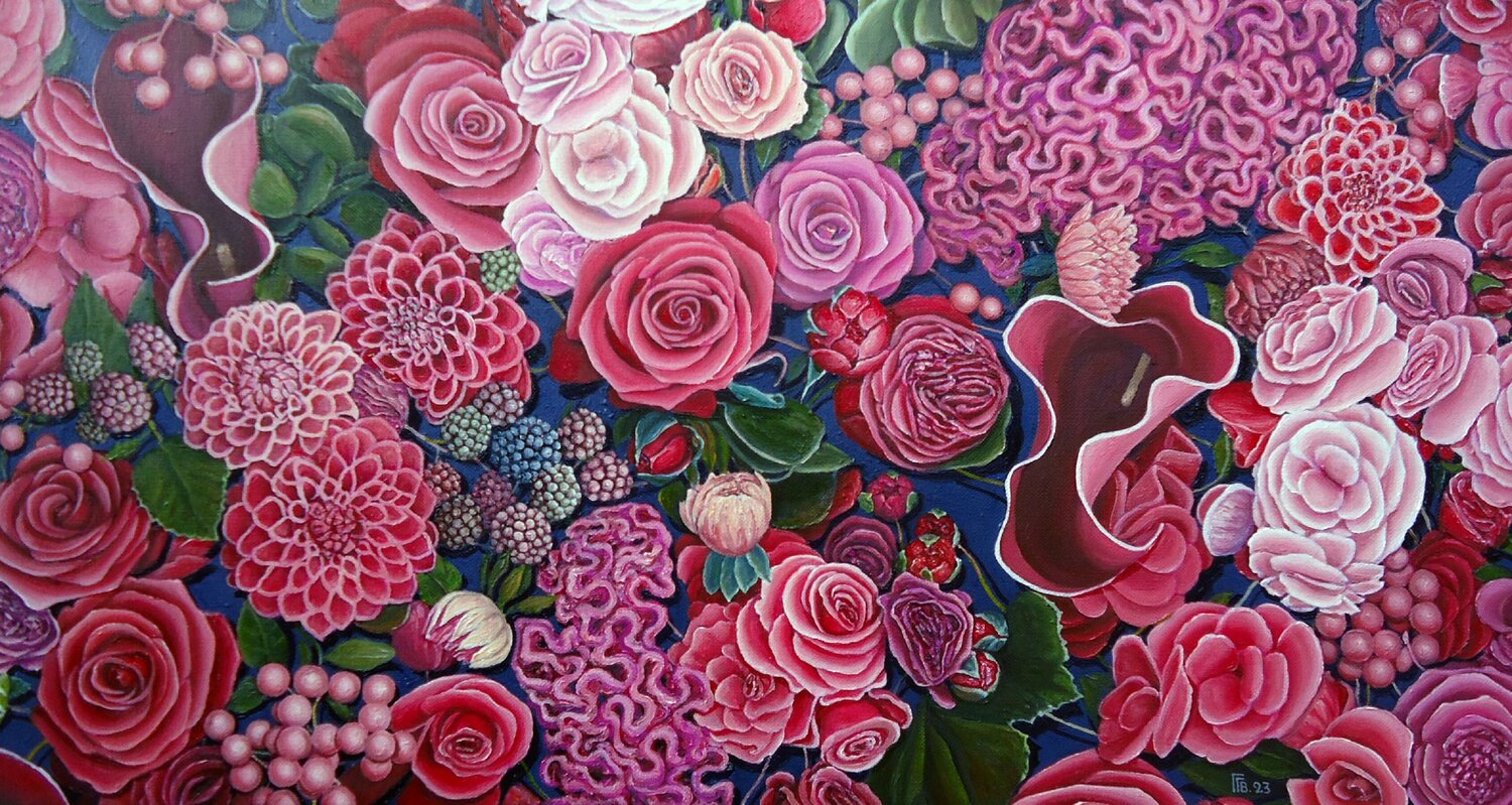 "Fifty Shades Of Pink II" Grigor Velev Originalgemälde zu verkaufen
