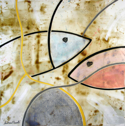 La roccia e i 2 pesci di Andrea Benetti, Pittura in vendita su Singulart