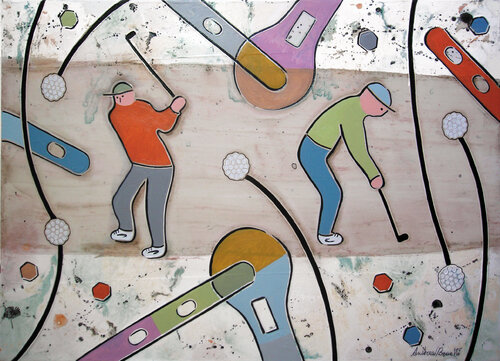Golf (scena X) by Andrea Benetti, Painting for Sale on Singulart
