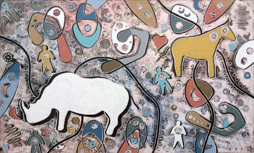 Rinoceronte bianco van Andrea Benetti, Schilderij te koop op Singulart