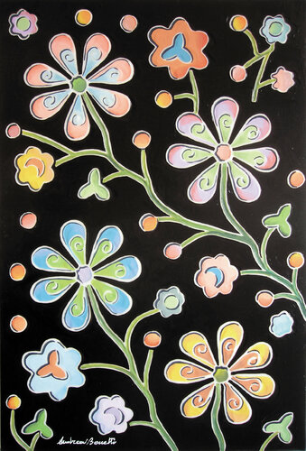 Fiori in nero di Andrea Benetti, Pittura in vendita su Singulart