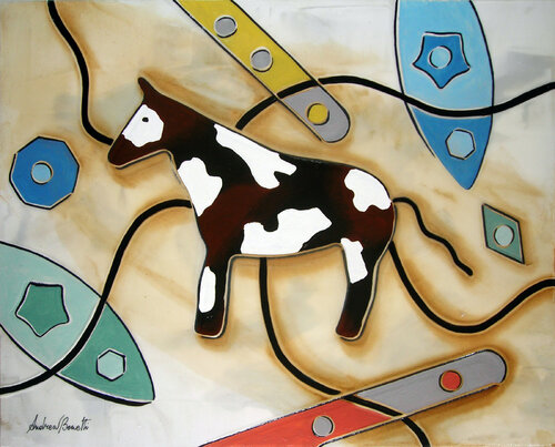 Cavallo con figure di Andrea Benetti, Pittura in vendita su Singulart