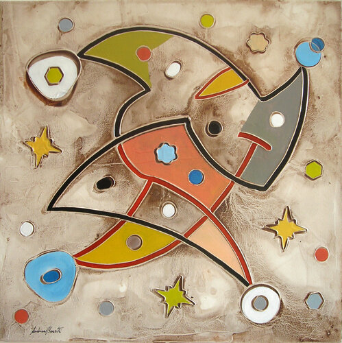 Il rinoceronte e le due aquile di Andrea Benetti, Pittura in vendita su Singulart