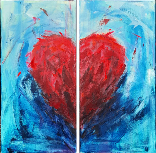 Corazón roto van Gema Cebrian, Schilderij te koop op Singulart