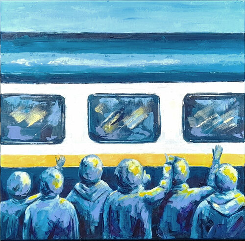 El tren von Gema Cebrian, Malerei kaufen auf Singulart