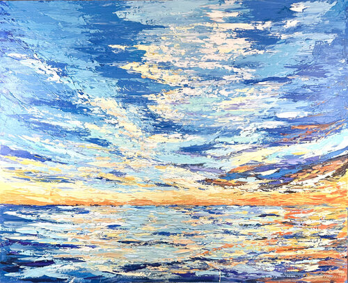 Sunset at the beach von Gema Cebrian, Malerei kaufen auf Singulart