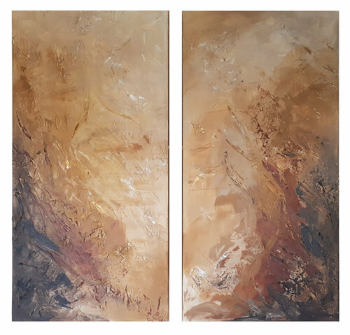 Fuego 1 (Díptico) van Gema Cebrian, Schilderij te koop op Singulart