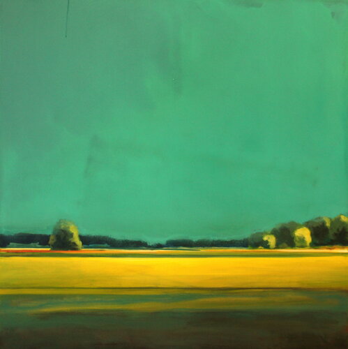 before the storm - rapeseed field de Kai Hoge, Pintura a la venta en Singulart