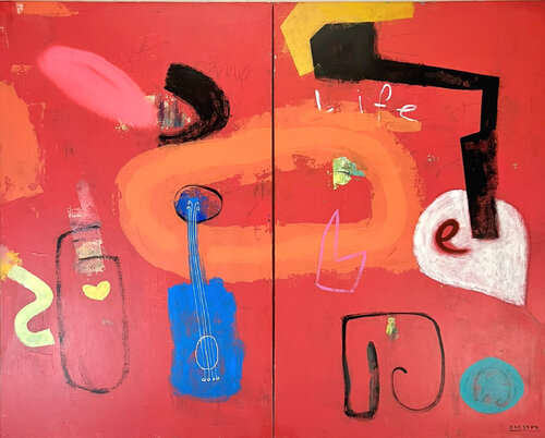 Joy of Life (Diptych) von Joejene C. Santos, Malerei kaufen auf Singulart