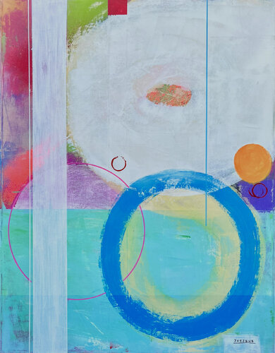 Blue And White VI van Joejene C. Santos, Schilderij te koop op Singulart