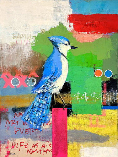 Blue Jay by Joejene C. Santos, 油畫 for Sale on Singulart
