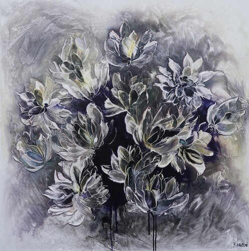 The golden and blue hue of dusk von Françoise Wattré, Malerei kaufen auf Singulart