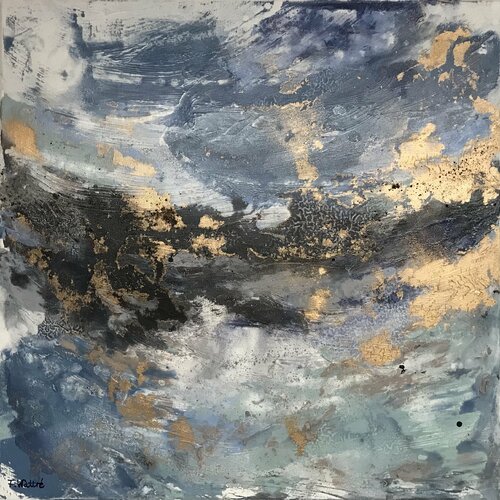 Stormy winter day at the Lake von Françoise Wattré, Malerei kaufen auf Singulart