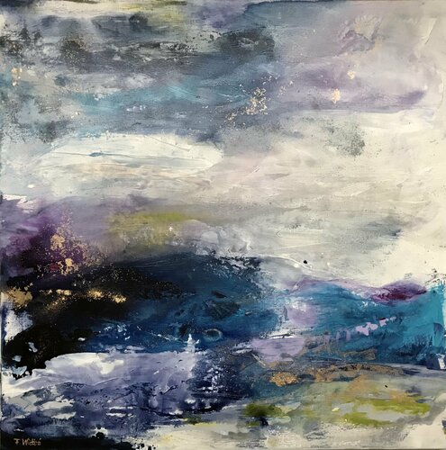 Morning Walk to the Mountains van Françoise Wattré, Schilderij te koop op Singulart