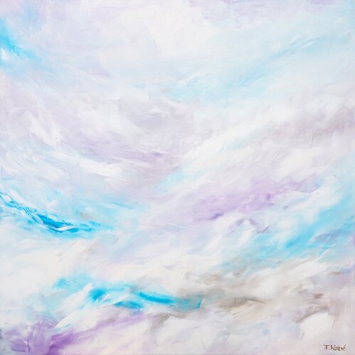 I pause watching the clouds par Françoise Wattré, Peinture en vente sur Singulart