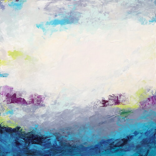Summer Morning by the Sea 1 van Françoise Wattré, Schilderij te koop op Singulart