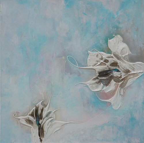 In the turquoise sea III van Françoise Wattré, Schilderij te koop op Singulart