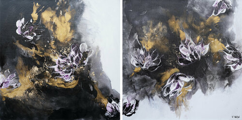 Dancing into the Sunset ( Diptych) par Françoise Wattré, Peinture en vente sur Singulart