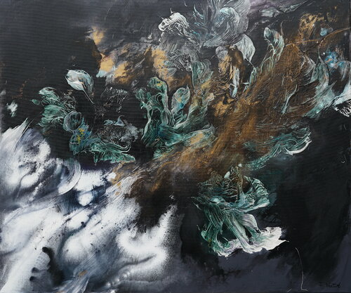 Emeralds Garden van Françoise Wattré, Schilderij te koop op Singulart