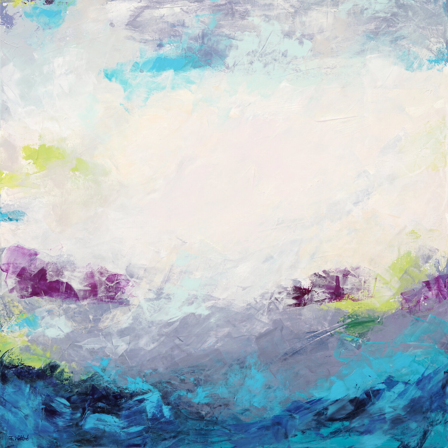 Summer Morning by the Sea 1 Françoise Wattré Originalgemälde zu verkaufen