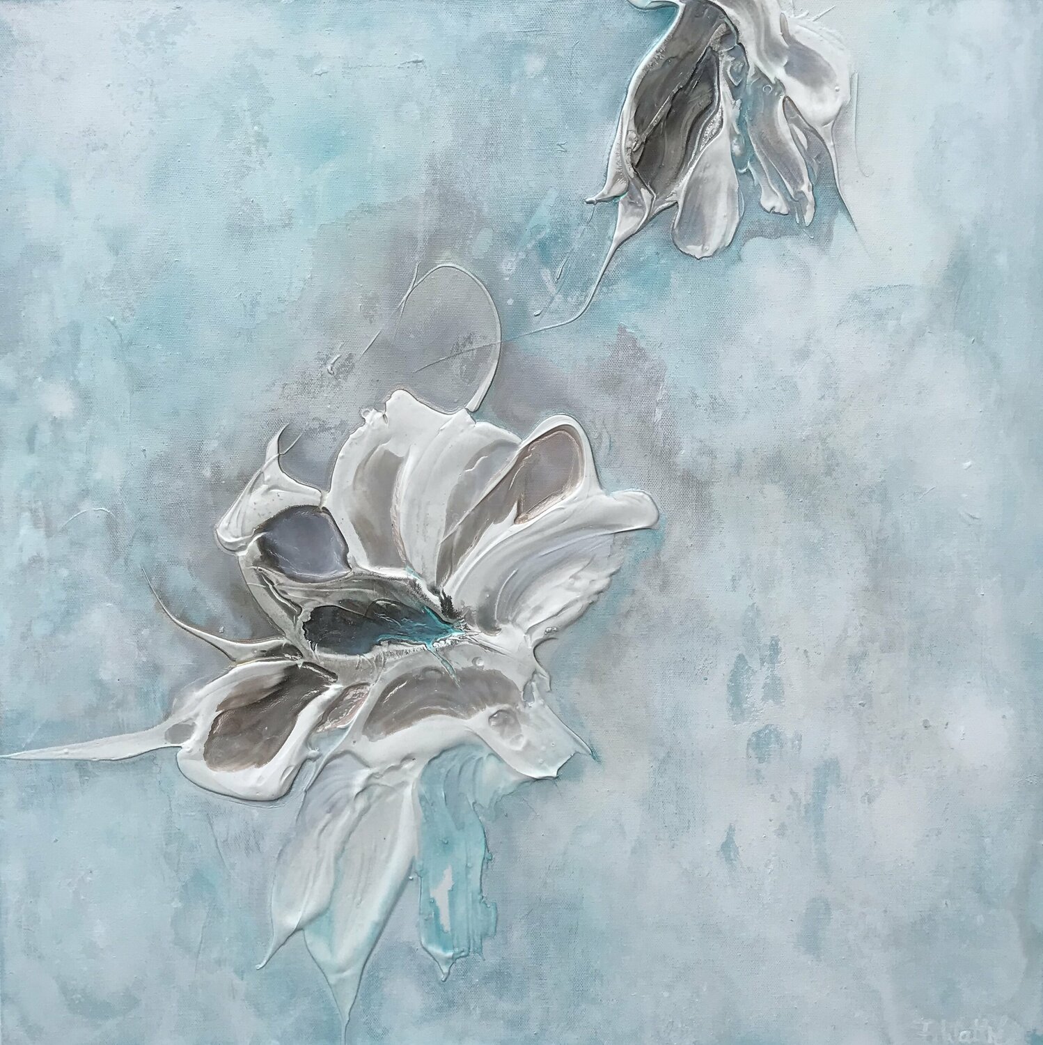 In the turquoise sea II Françoise Wattré Originalgemälde zu verkaufen